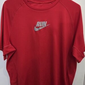 Nike RUN Red Short Sleeve Athletic Tee